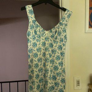 Blue and White Floral Slip Dress